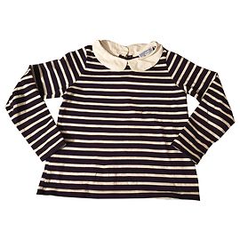 T-shirt Jacadi in cotone bianco e blu navy 4 anni Bianco Blu navy