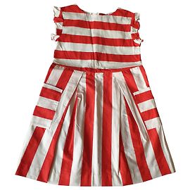 Robe Jacadi en coton blanc et rouge 5-6 ans Blanc Rouge
