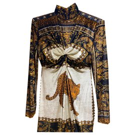 Gianni Versace-Vestidos-Estampado de leopardo