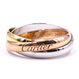 Cartier-Cartier Tricolor 18k Trinity Ring Size 49-Multiple colors