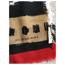 Burberry-Lenços-Preto,Vermelho,Bege