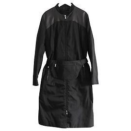 1990s Prada Nylon Coat w/Bum Bag Black