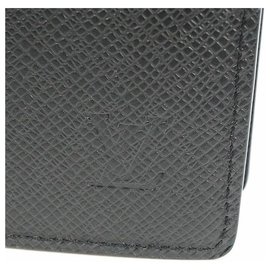 Louis Vuitton-LOUIS VUITTON Folded portofeuilles Brazza Mens long wallet M30501 Noir-Black