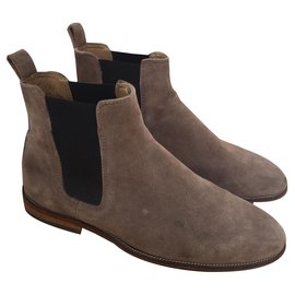 Autre Marque-Bobbies LEATHER BOOTS - CAMEL-Beige