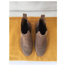 Autre Marque-Bobbies LEATHER BOOTS - CAMEL-Beige