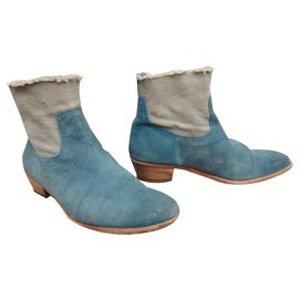 Zadig & Voltaire-boots Zadig & Voltaire modèle Teddy-Bleu