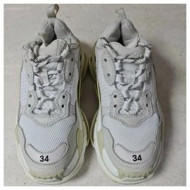 Balenciaga-Balenciaga Triple S Beige Turnschuhe Gr. 34-Mehrfarben 