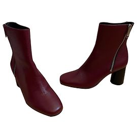 Claudie Pierlot Ankle Boots Red Leather 39 Red