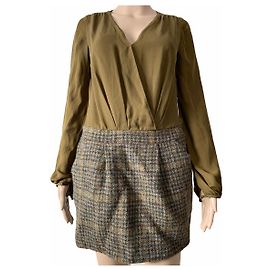 Abito J.Crew marrone in seta e lana Marrone