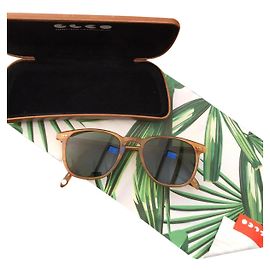 Garrett Leight Brooks Sonnenbrille Hellbraun Wolle Hellbraun