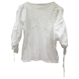 Chloé-Chloé camicia blusa ricamata-Bianco