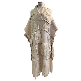 Ralph Lauren Wool and Cashmere Poncho Eggshell Eggshell