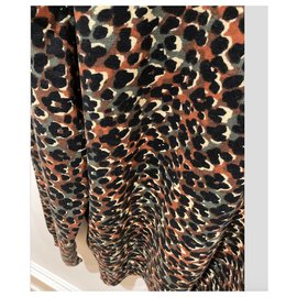 Apc-Jersey multicolor en mezcla de cachemira de algodón-Castaño,Multicolor,Estampado de leopardo