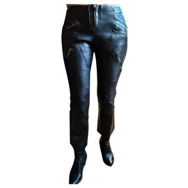Calça de couro preta Barbara Bui Preto