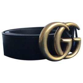 Gucci-Cinturón con hebilla maciza-Negro