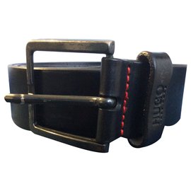 Hugo Boss-Belt with red details-Black,Silvery