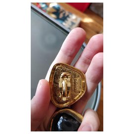 Yves Saint Laurent-Ohrringe-Marineblau,Gold hardware