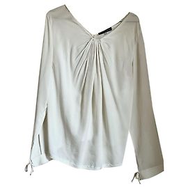 Autre Marque Camicetta di seta Roberto Musso Color Eggshell Bianco sporco