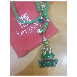 Braccialini-Collier cristal Braccialini avec grenouille-Vert