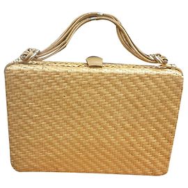 Rodo borsa paglia e pelle Beige Giallo