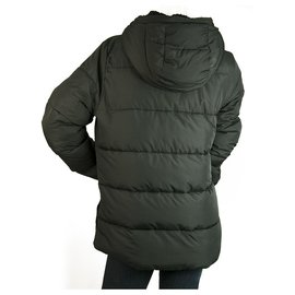 Abercrombie & Fitch-Chaqueta impermeable acolchada con capucha y acolchado negro de Abercrombie & Fitch Talla L-Negro
