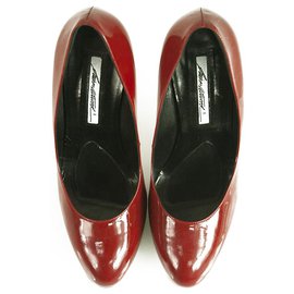 Brian Atwood-Brian Atwood Red Patent Leather High Heel Pumps Shoes size Eur 40.5-Red