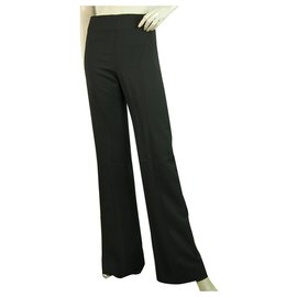 Dsquared2-Dsquared 2 D2 Pantaloni di lana neri a vita alta a vita alta 40-Nero