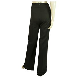 Dsquared2-Dsquared 2 D2 Pantalon taille haute en laine noir Flair Leg taille du pantalon 40-Noir