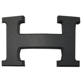 Hermès-Boucle de ceinture H Hermès-Noir