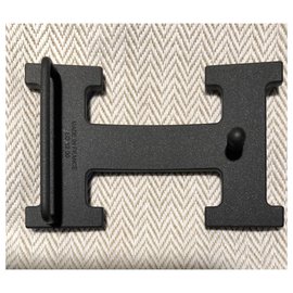 Hermès-H Hermès belt buckle-Black