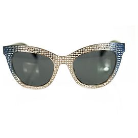 Marc by Marc Jacobs MMJ 435/S Blue Silver Metal Grid Cut- eye Women Sunglasses Blue