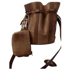 Lancel Elsa Sellier en cuir beige Beige
