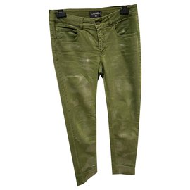Chanel-Pantalones-Dorado,Verde