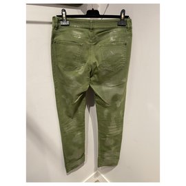 Chanel-Pantalones-Dorado,Verde