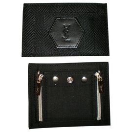 Yves Saint Laurent-Lot yves st laurent card holder and new bag mirror-Black