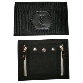 Yves Saint Laurent Porta-cartões Lot yves St Laurent e novo espelho de bolsa Preto