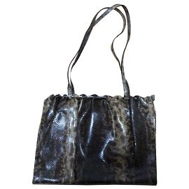 Gucci Borsa in pelle di serpente Marrone Beige Marrone scuro