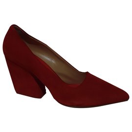 Aeyde Suede Heels Red Red