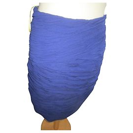 Gonna Catherine Malandrino in seta blu con pieghe Blu