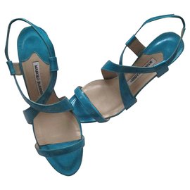Manolo Blahnik-Sandals-Turquoise