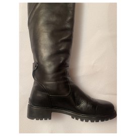 Dior shoes 40.5 BOOTS WITH HEELS BLACK LEATHER + FUR ref.714863 - Joli  Closet