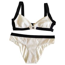 Chanel Costumi da bagno Nero Bianco