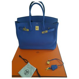 Hermès-HERMES BIRKIN Tasche-Blau