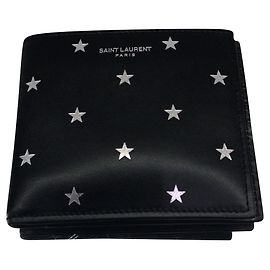 saint laurent stars wallet Black
