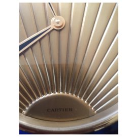 Cartier-Pendulette de bureau Cartier Vintage art déco lápis-lazúli-Azul