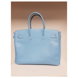 Hermès-Birkin 35  Doce celeste-Azul,Azul claro