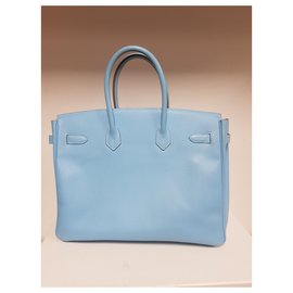 Hermès-Birkin 35  Candy celeste-Blue,Light blue