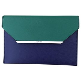 Clutch Lancel de couro bicolor roxa Roxo