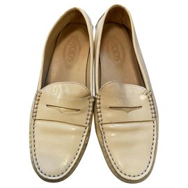 Tod's-Tod's Gommino patent loafers-Cream