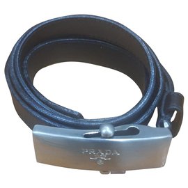 Prada-Prada vintage leather belt-Black